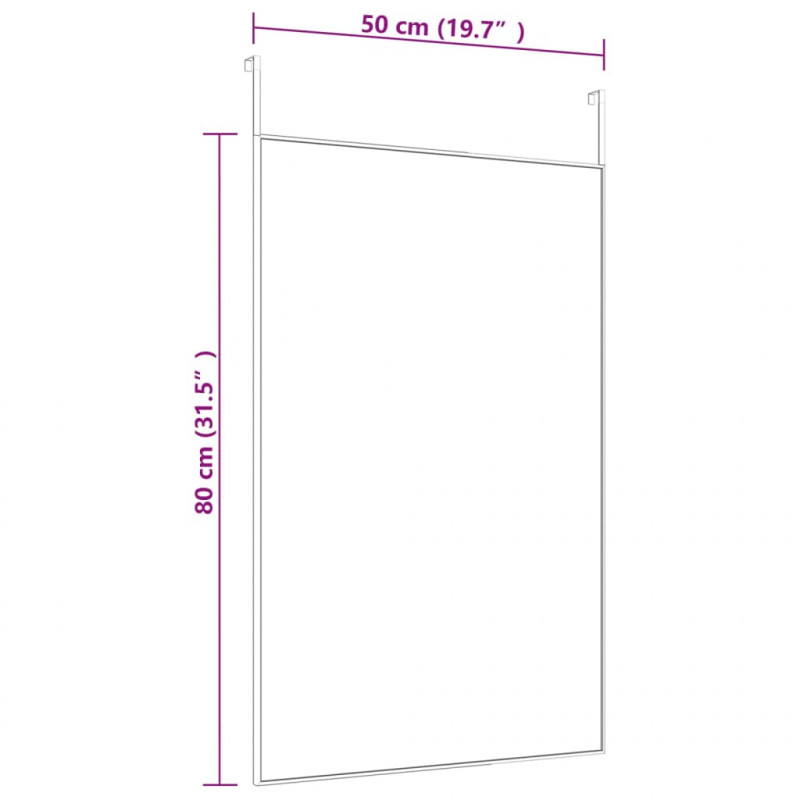 Lustro na drzwi, złote, 50x80 cm, szkło i aluminium