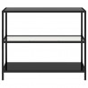 Półka, przezroczysta/czarna, 100x36x90 cm, szkło hartowane