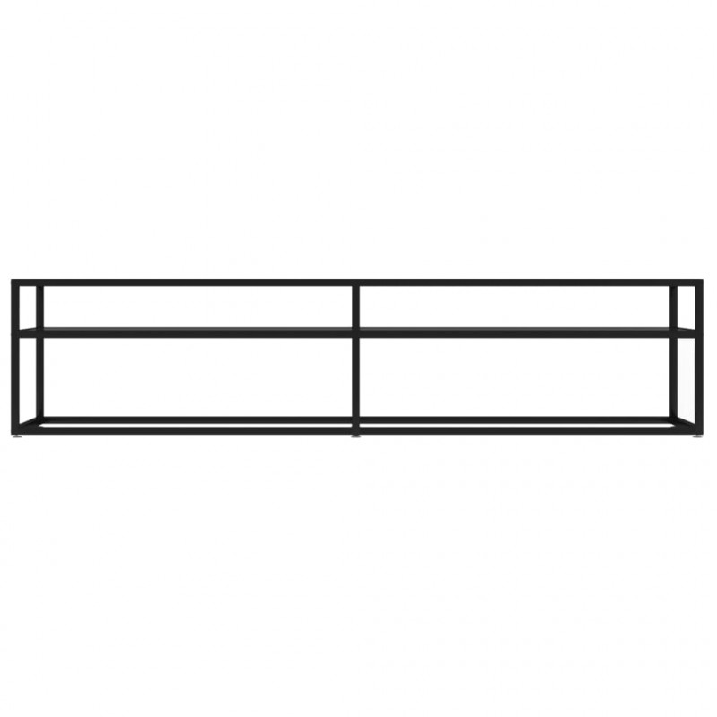 Szafka pod TV, czarna, 180x40x40,5 cm, szkło hartowane