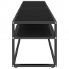 Szafka pod TV, czarna, 180x40x40,5 cm, szkło hartowane