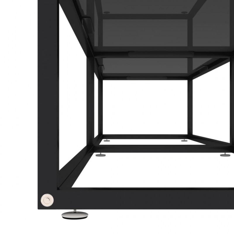 Szafka pod TV, czarna, 180x40x40,5 cm, szkło hartowane