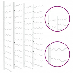 Uchwyty ścienne na 36 butelek wina, 2 szt., białe, żelazne