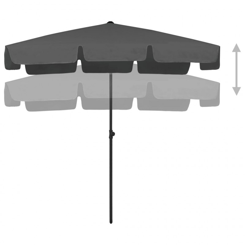 Parasol plażowy, antracytowy, 200x125 cm