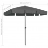 Parasol plażowy, antracytowy, 200x125 cm