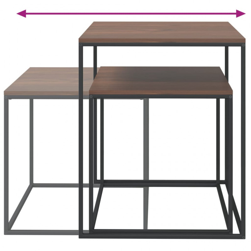 Zestaw stolików kawowych 2 szt. materiał drewnopochodny i metal