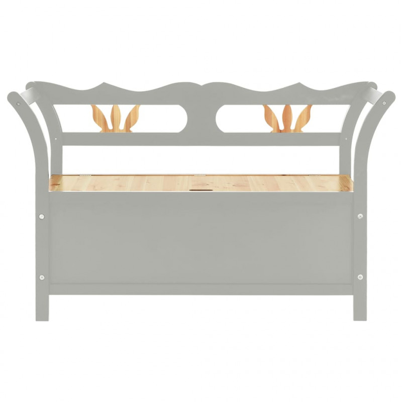Ławka, szara, 107x45x75,5 cm, lite drewno jodłowe