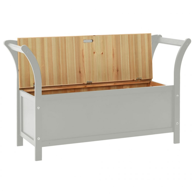 Ławka, szara, 107x45x75,5 cm, lite drewno jodłowe
