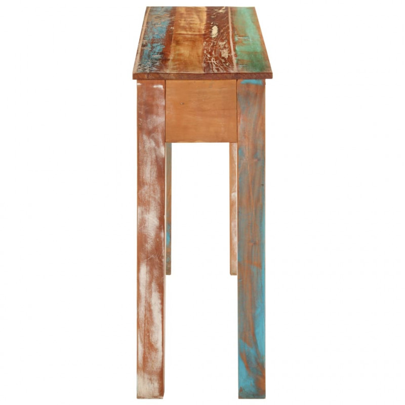Stolik konsolowy, 110x30x75 cm, lite drewno z odzysku