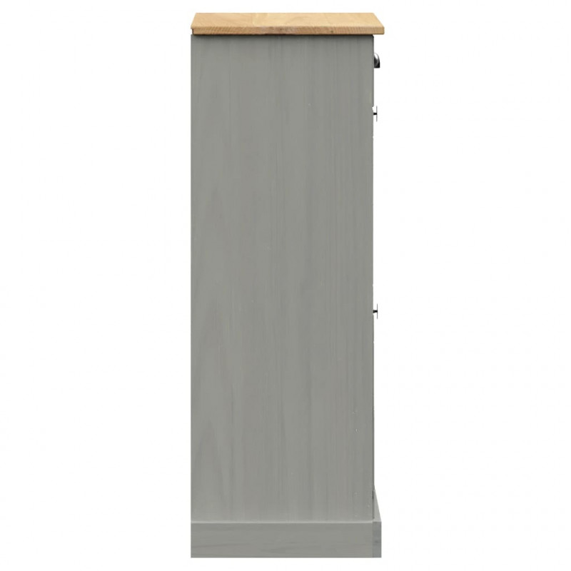 Szafka na buty VIGO, 60x35x96 cm, szara, lite drewno sosnowe