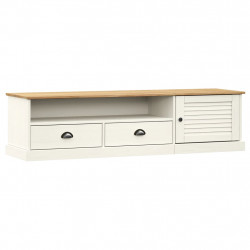Szafka pod TV VIGO, biała, 156x40x40 cm, lite drewno sosnowe