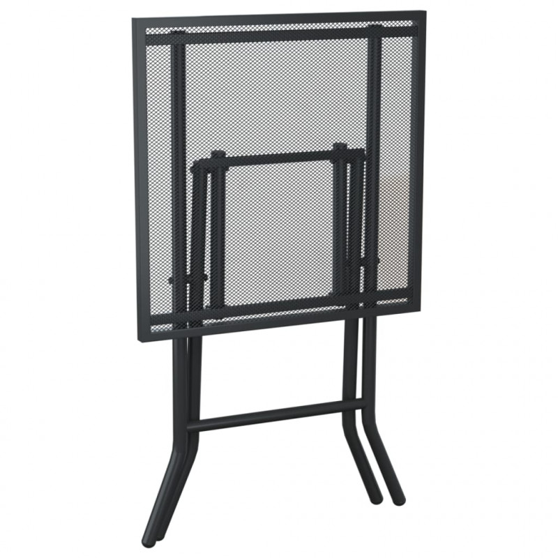 Składany stolik ogrodowy, antracytowy, 50x50x72 cm, stal