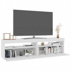 Szafki pod TV z oświetleniem LED, 2 szt., białe, 75x35x40 cm