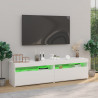 Szafki pod TV z oświetleniem LED, 2 szt., białe, 75x35x40 cm