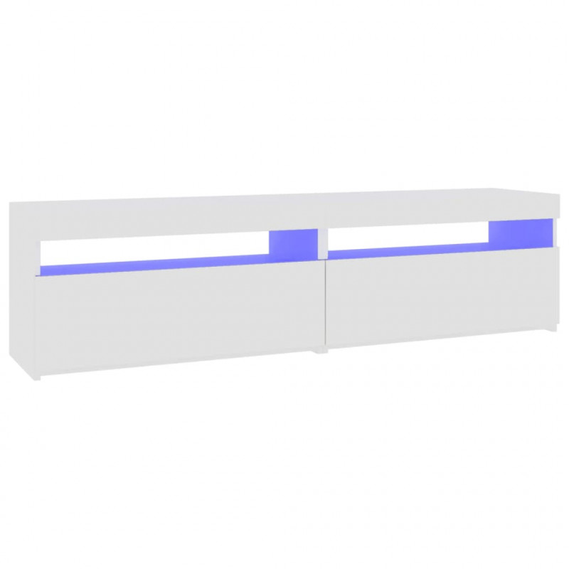 Szafki pod TV z oświetleniem LED, 2 szt., białe, 75x35x40 cm