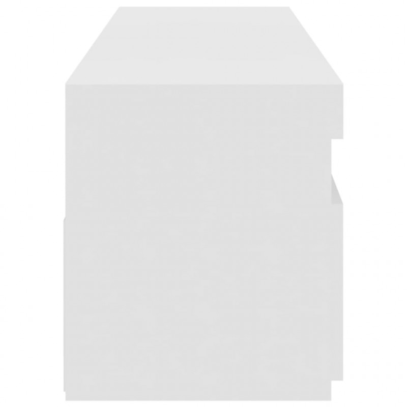 Szafki pod TV z oświetleniem LED, 2 szt., białe, 75x35x40 cm