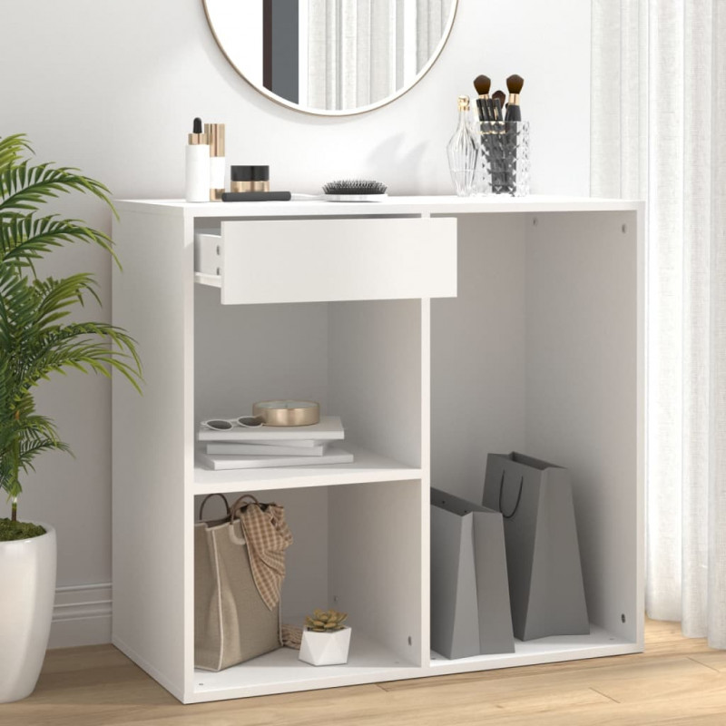 Szafka na kosmetyki, biała 80x40x75 cm, materiał drewnopochodny