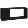 Szafka pod TV, czarna, 80x24x32 cm, materiał drewnopochodny