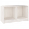 Szafka pod telewizor, biała, 70x33x42 cm, lite drewno sosnowe