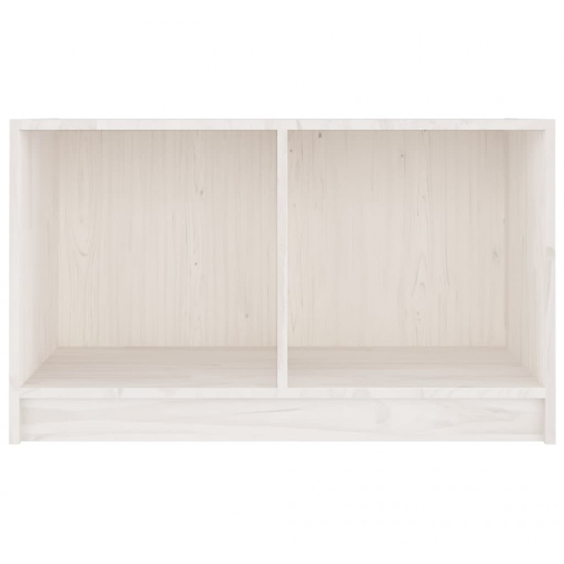 Szafka pod telewizor, biała, 70x33x42 cm, lite drewno sosnowe