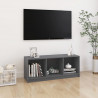 Szafka pod telewizor, szara, 104x33x41 cm, lite drewno sosnowe