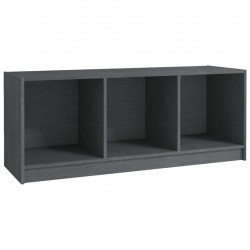 Szafka pod telewizor, szara, 104x33x41 cm, lite drewno sosnowe