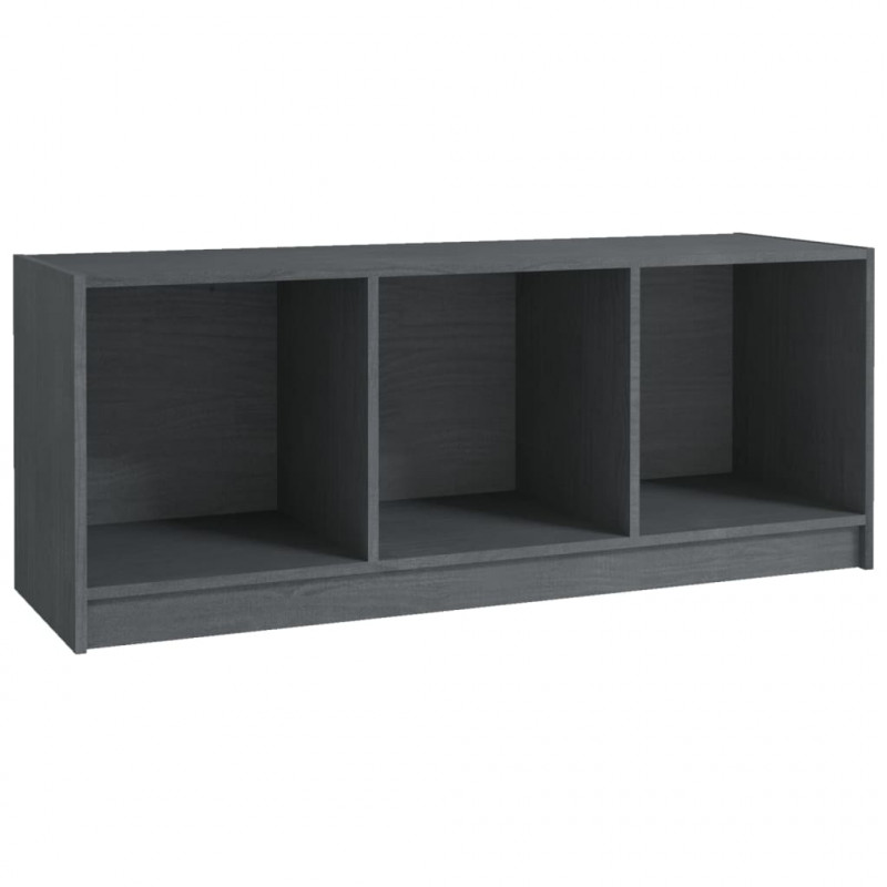 Szafka pod telewizor, szara, 104x33x41 cm, lite drewno sosnowe