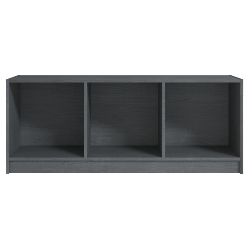 Szafka pod telewizor, szara, 104x33x41 cm, lite drewno sosnowe