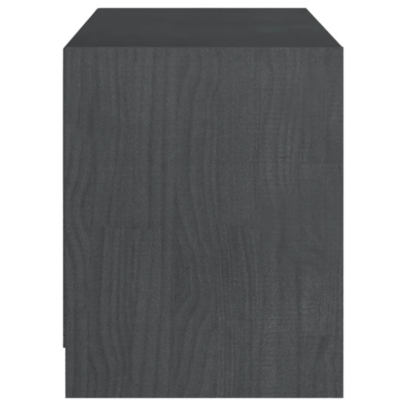 Szafka pod telewizor, szara, 104x33x41 cm, lite drewno sosnowe