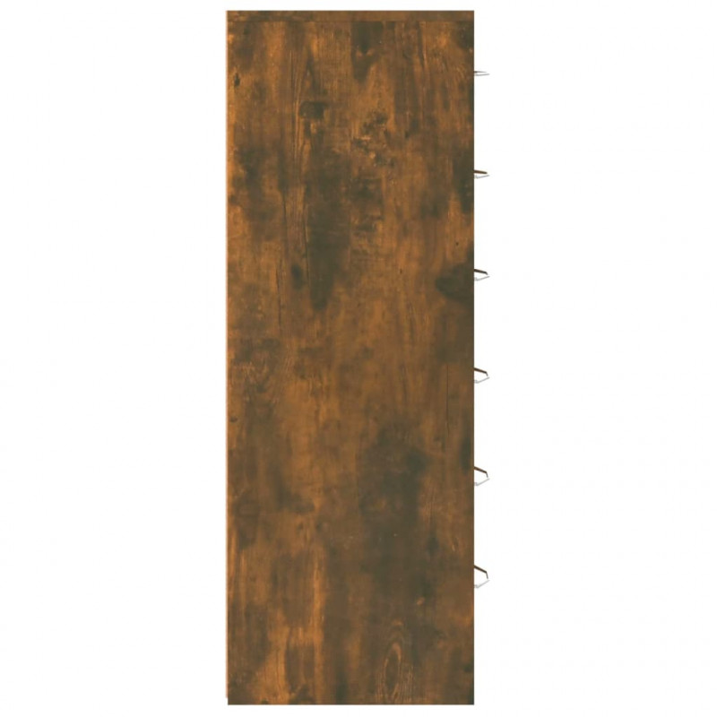 Komoda z 6 szufladami, przydymiony dąb, 50x34x96 cm