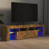 Szafka TV z oświetleniem LED, opalany dąb, 140x36,5x40 cm