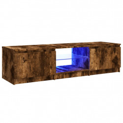 Szafka pod TV, z LED, przydymiony dąb, 140 x 40 x 35,5 cm