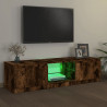 Szafka pod TV, z LED, przydymiony dąb, 140 x 40 x 35,5 cm