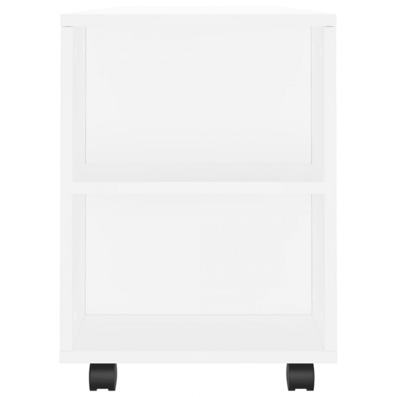 Szafka pod TV, biała, 102x34,5x43 cm, materiał drewnopochodny