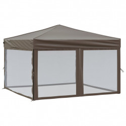 Składany namiot imprezowy ze ściankami, taupe, 3x3 m
