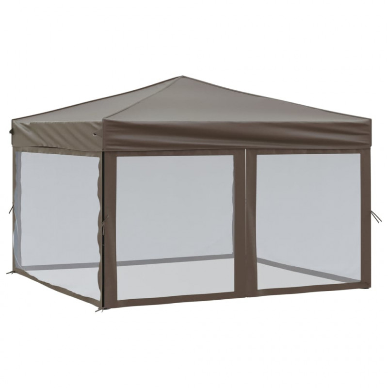 Składany namiot imprezowy ze ściankami, taupe, 3x3 m