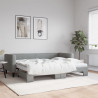 Sofa rozsuwana z materacami, jasnoszara, 80x200 cm, tkanina