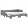 Sofa rozsuwana z materacami, jasnoszara, 80x200 cm, tkanina