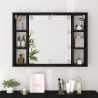 Szafka z lustrem i oświetleniem LED, czarna, 76x15x55 cm