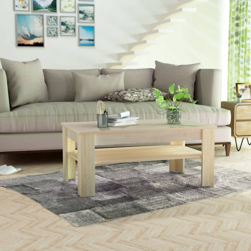 Stolik kawowy, 110 x 65 x 48 cm, płyta wiórowa, kolor dębowy