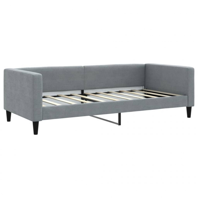 Sofa z materacem, jasnoszara, 90x190 cm, tkanina