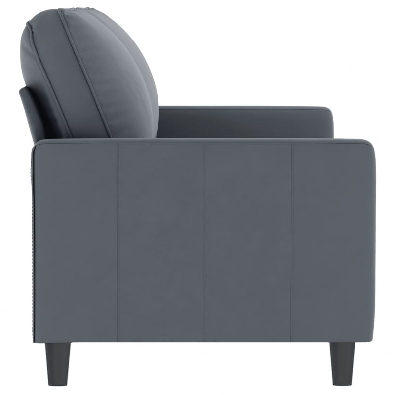 Sofa 2-osobowa, ciemnoszary, 140 cm, tapicerowana aksamitem