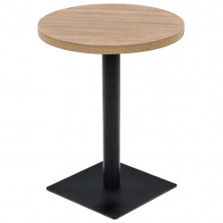 Stolik bistro z MDF, stalowa podstawa, 60x75 cm, kolor dębu