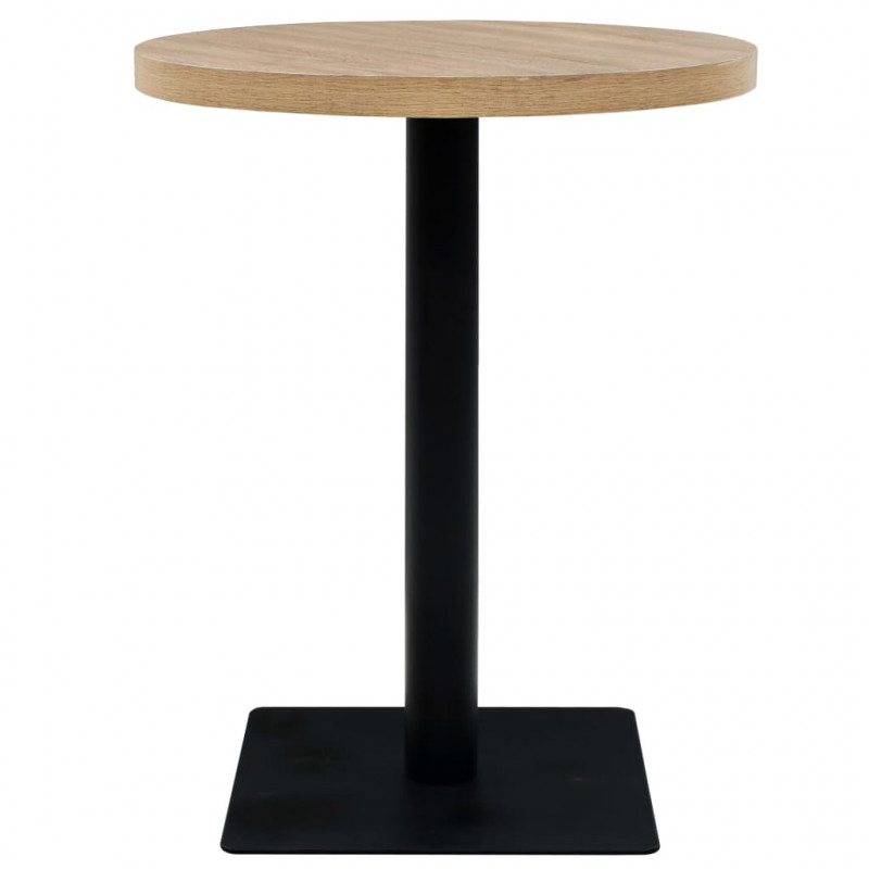 Stolik bistro z MDF, stalowa podstawa, 60x75 cm, kolor dębu