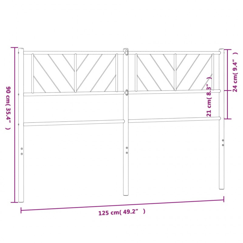 Metalowe wezgłowie, czarne, 120 cm