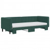Sofa rozsuwana z materacami, ciemnozielona, 80x200 cm, aksamit