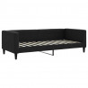 Sofa rozsuwana z szufladami, czarna, 90x200 cm, tkanina