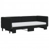 Sofa rozsuwana z materacami, czarna, 80x200 cm, aksamit