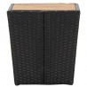 Stolik herbaciany, czarny, 41,5x41,5x43 cm, rattan PE i akacja