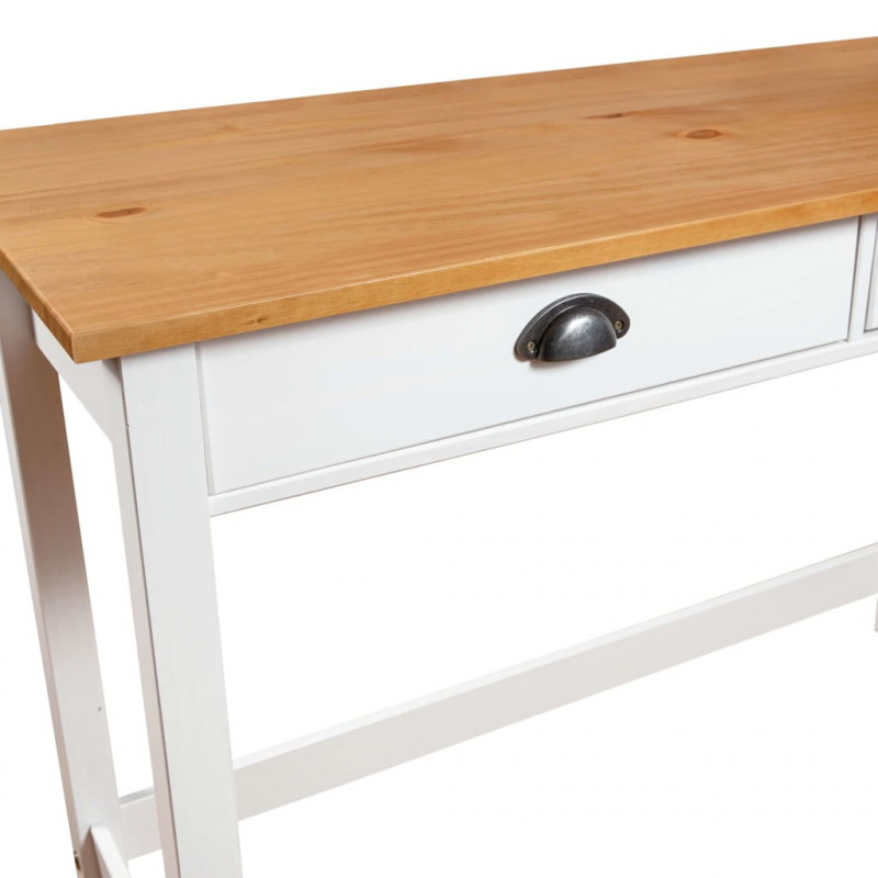 Stolik konsolowy Hill, 2 szuflady, 110x45x74 cm, lita sosna