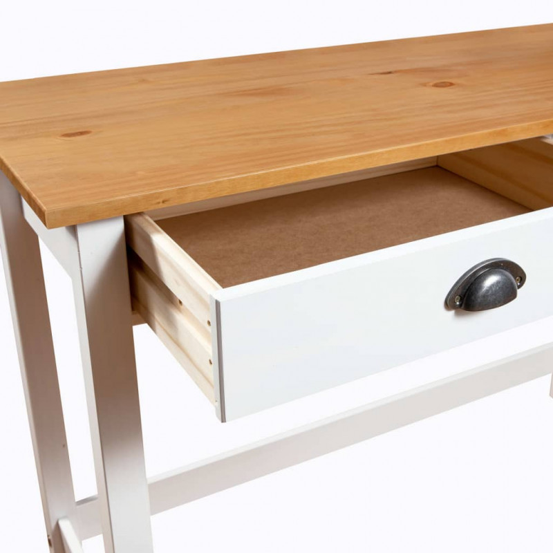 Stolik konsolowy Hill, 2 szuflady, 110x45x74 cm, lita sosna